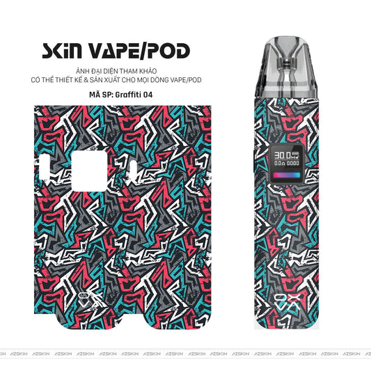 Dán Skin Pod Vân Nổi Graffiti 04 | UVPT20