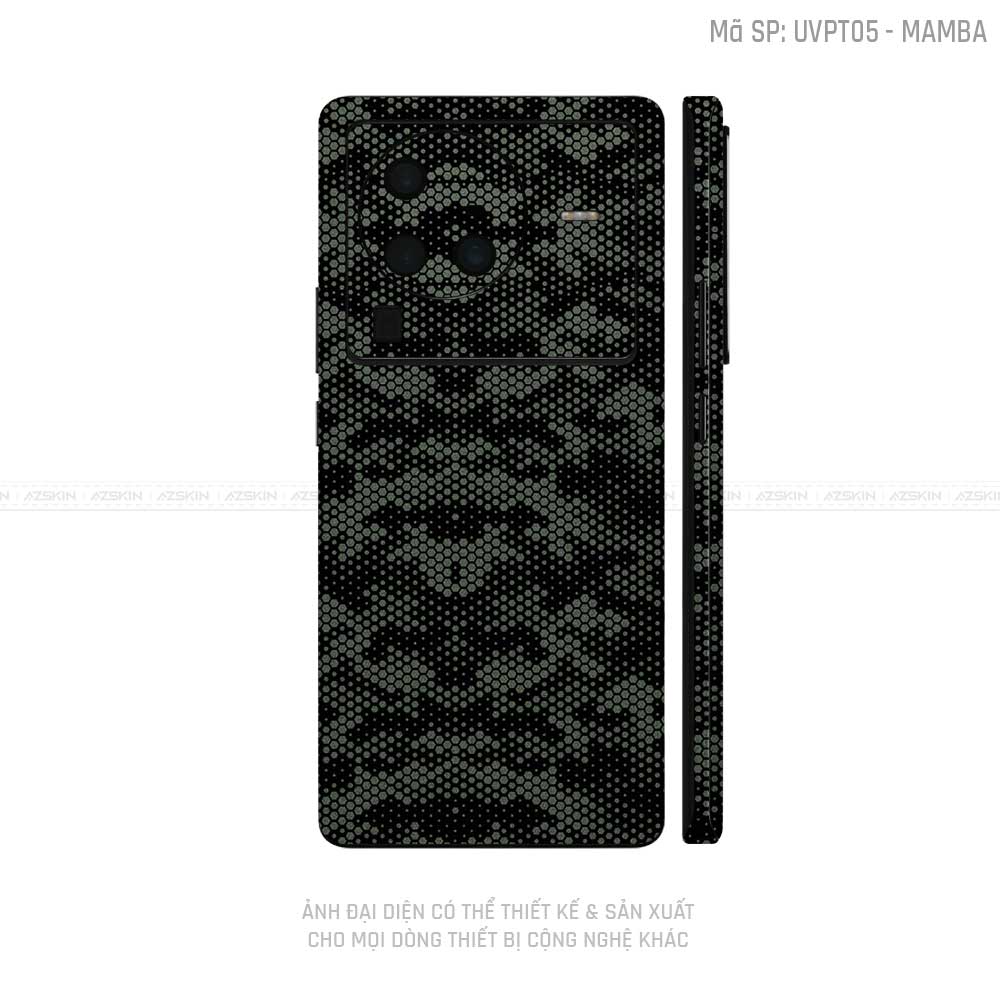 Dán Skin Vivo X Series Vân Mamba Xanh Midnight | UVPT05