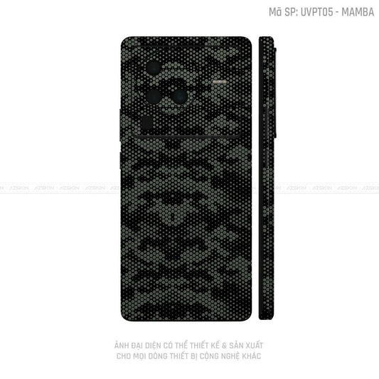 Dán Skin Vivo X Series Vân Mamba Xanh Midnight | UVPT05