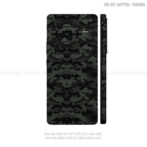 Dán Skin Vivo X Series Vân Mamba Xanh Midnight | UVPT05