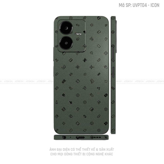 Dán Skin Vivo Y Series Vân Icon Xanh Midnight | UVPT04