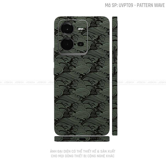 Dán Skin Vivo V Series Vân Pattern Wave Xanh Midnight | UVPT09
