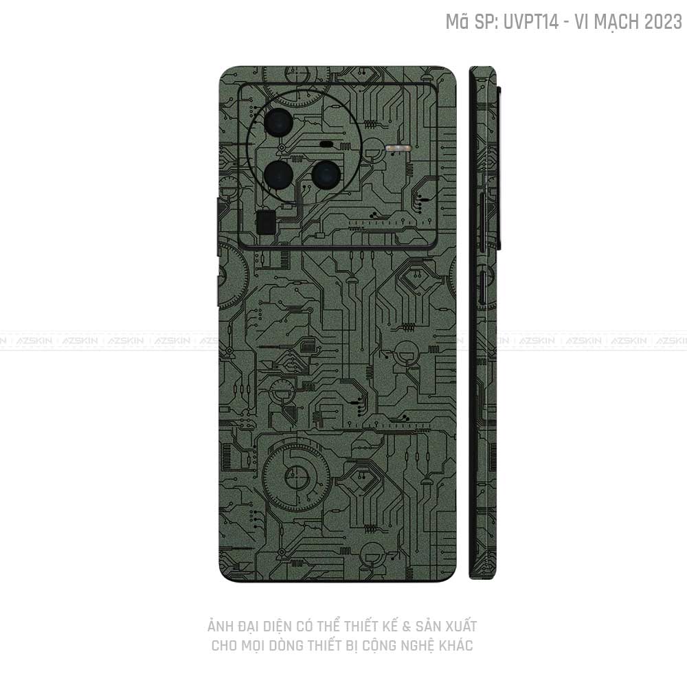 Dán Skin Vivo X Series Vân Vi Mạch 2023 Xanh Midnight | UVPT14