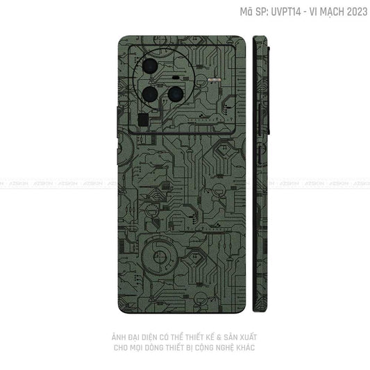 Dán Skin Vivo X Series Vân Vi Mạch 2023 Xanh Midnight | UVPT14