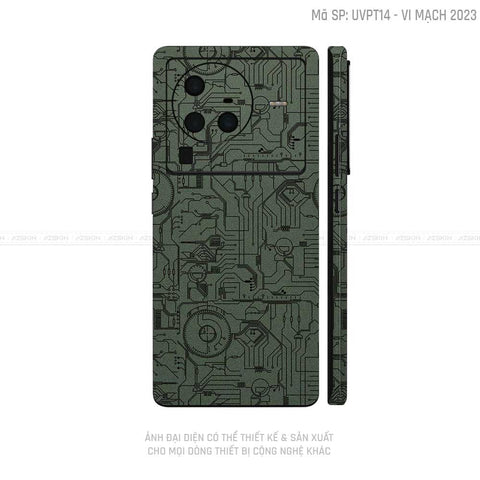 Dán Skin Vivo X Series Vân Vi Mạch 2023 Xanh Midnight | UVPT14