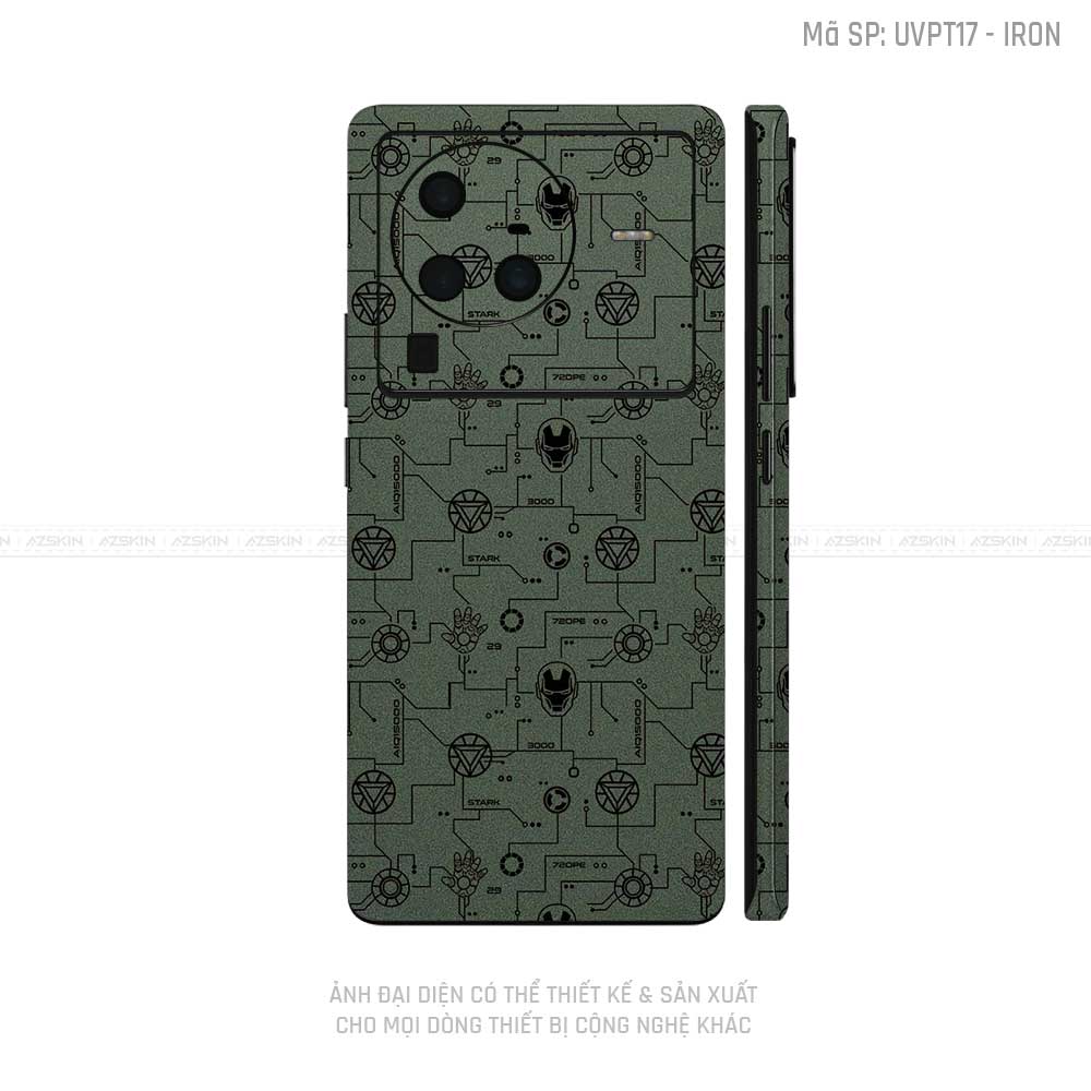 Dán Skin Vivo X Series Vân Iron Xanh Midnight | UVPT17