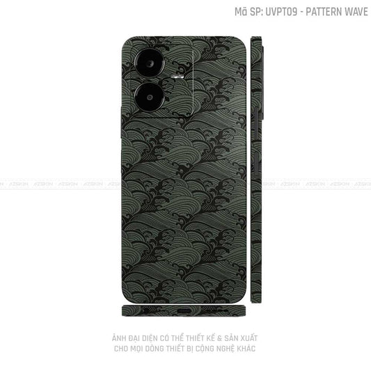 Dán Skin Vivo Y Series Vân Pattern Wave Xanh Midnight | UVPT09