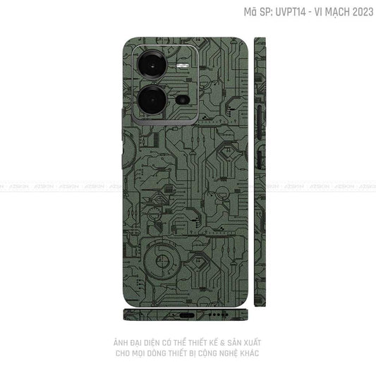 Dán Skin Vivo V Series Vân Vi Mạch 2023 Xanh Midnight | UVPT14