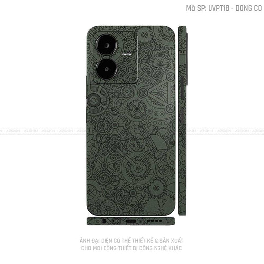 Dán Skin Vivo Y Series Vân Động Cơ Xanh Midnight | UVPT18