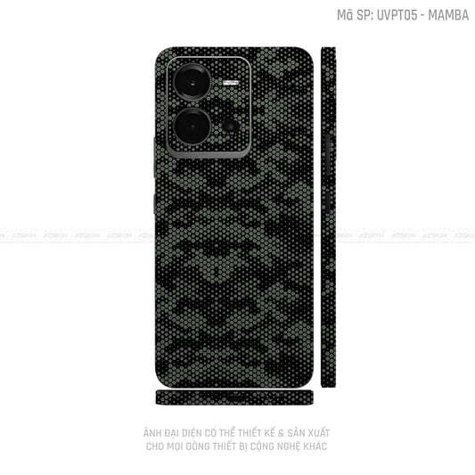 Dán Skin Vivo V Series Vân Mamba Xanh Midnight | UVPT05