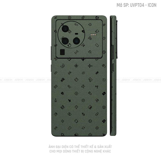 Dán Skin Vivo X Series Vân Icon Xanh Midnight | UVPT04