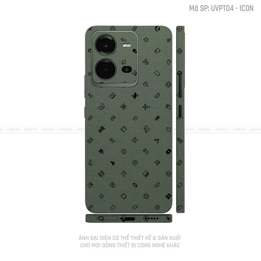 Dán Skin Vivo V Series Vân Icon Xanh Midnight | UVPT04