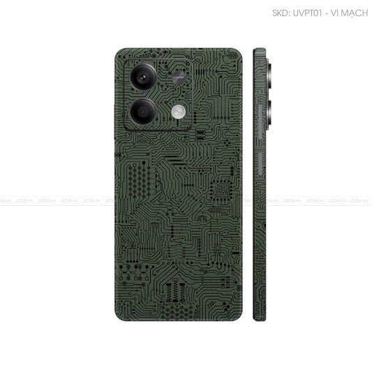 Dán Skin Điện Thoại Xiaomi Redmi 13 Series Vân Nổi Vi Mạch Midnight | UVPT01