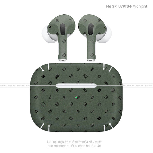 Dán Skin Tai Nghe Airpod 3 Vân ICON Xanh | UVPT04