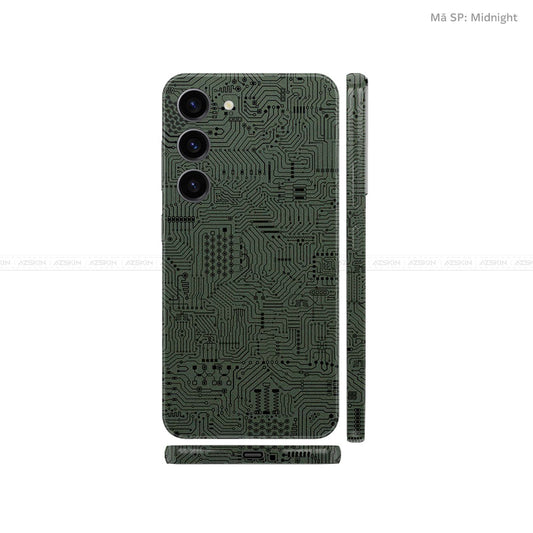 Dán Skin Samsung Galaxy S24 Series Vân Nổi Vi Mạch Xanh Midnight | UVPT01