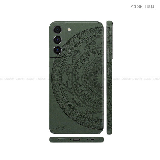 Dán Skin Galaxy S22 Series Vân Nổi Trống Đồng Xanh Midnight | TD03