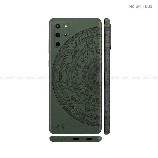 Dán Skin Galaxy S20 Series Vân Nổi Trống Đồng Xanh Midnight | TD03