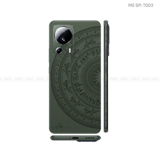 Dán Skin Xiaomi 13 Series Vân Nổi Trống Đồng Xanh Midnight | TD03