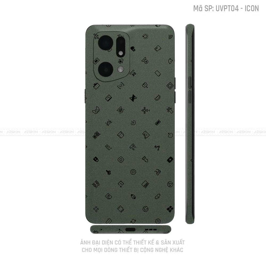 Miếng Dán Skin Điện Thoại OPPO Find X Series Vân Nổi ICON | UVPT04