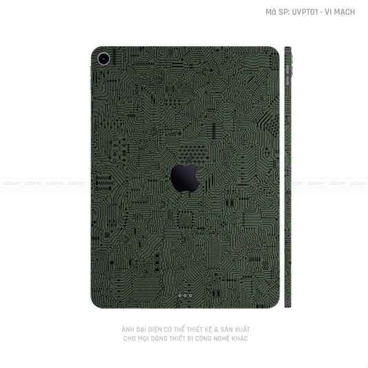 Dán Skin IPad Mini Series Vân Nổi Vi Mạch Xanh | UVPT01