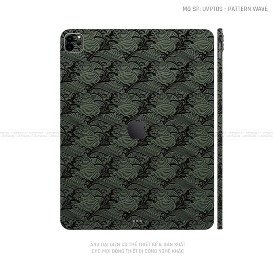 Dán Skin IPad Air Series Vân Pattern Wave Xanh | UVPT09
