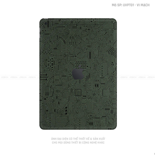 Dán Skin IPad Gen Series Vân Vi Mạch Xanh Midhnight | UVPT01