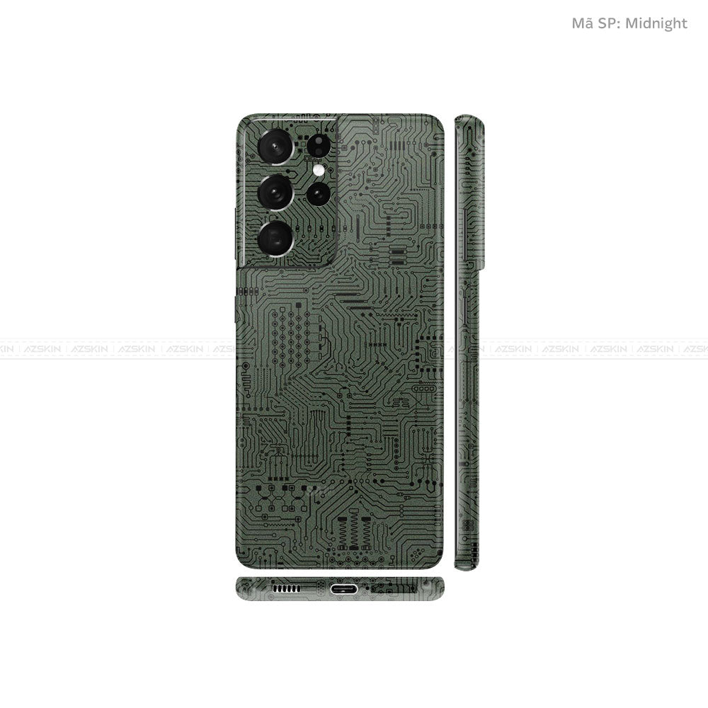 Dán Skin Galaxy S21 Series Vân Vi Mạch Xanh | UVPT01