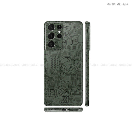 Dán Skin Galaxy S21 Series Vân Vi Mạch Xanh | UVPT01