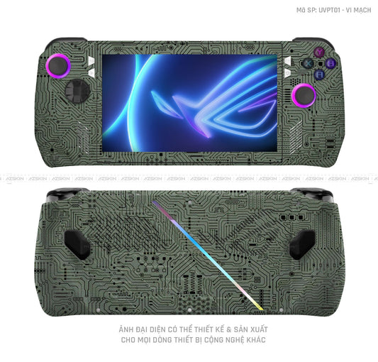 Dán Skin Máy Chơi Game Asus ROG Vân Vi Mạch Xanh | UVPT01