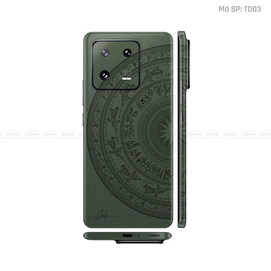 Dán Skin Xiaomi 13 Series Vân Nổi Trống Đồng Xanh Midnight | TD03