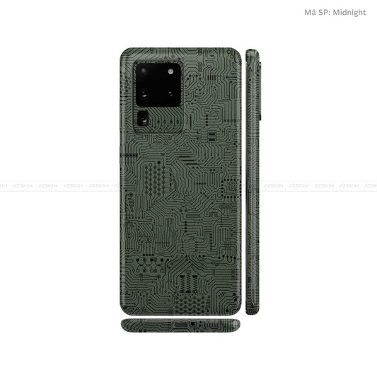 Dán Skin Galaxy S20 Series Vân Vi Mạch Xanh Midnight | UVPT01