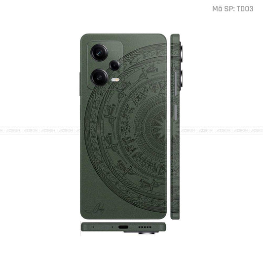 Dán Skin Xiaomi Redmi Note 12 Series Vân Nổi Trống Đồng Xanh Midnight | TD03
