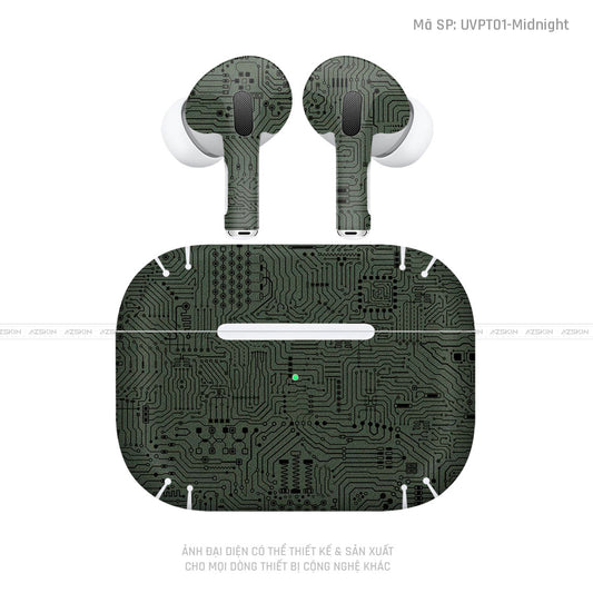 Dán Skin Tai Nghe Airpod 3 Vân Vi Mạch Xanh | UVPT01