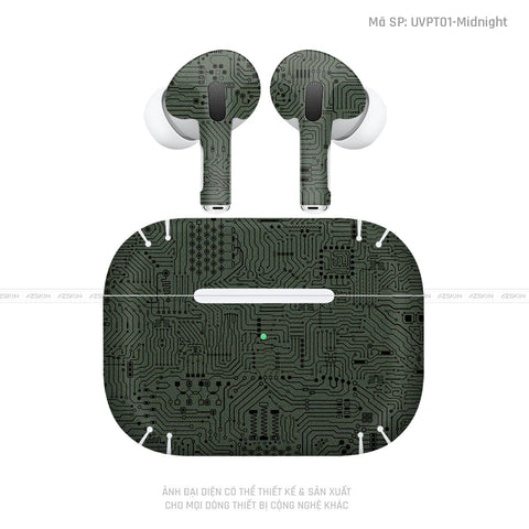 Dán Skin Tai Nghe Airpod 3 Vân Vi Mạch Xanh | UVPT01