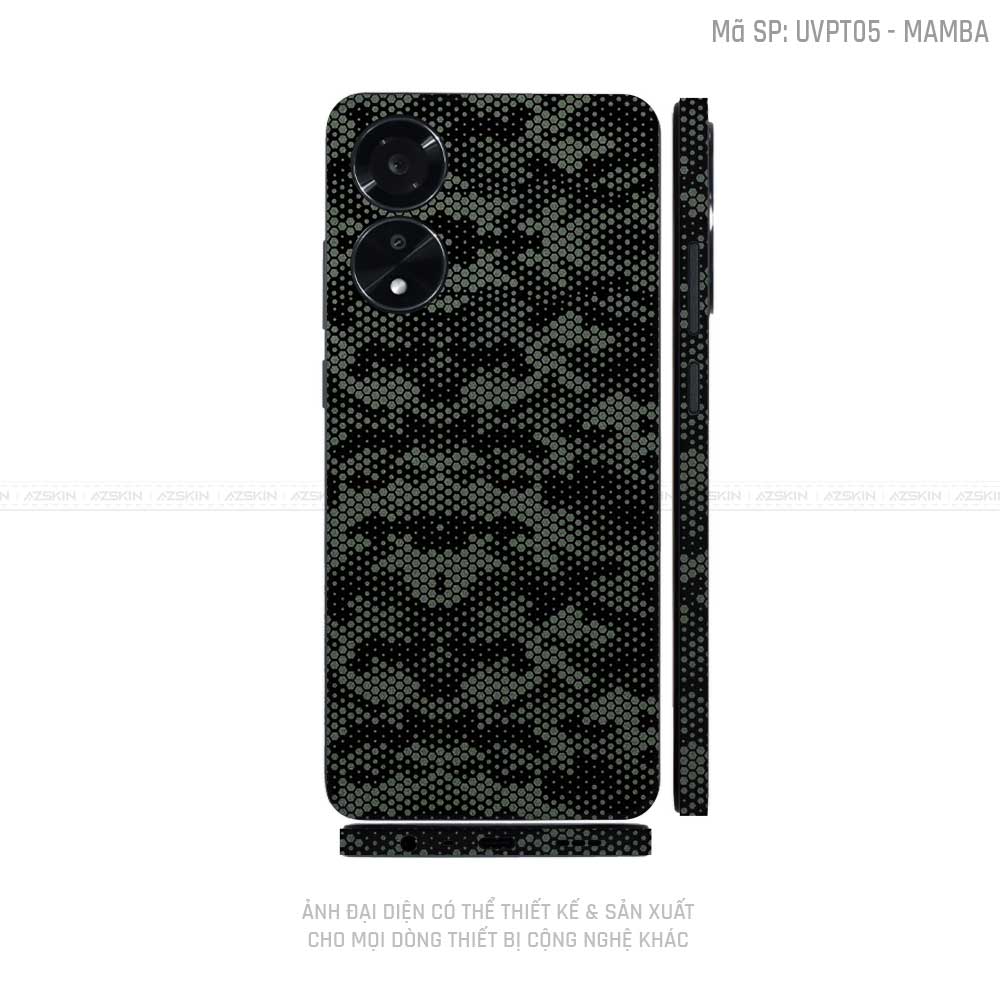 Miếng Dán Skin Điện Thoại OPPO A Series Vân Nổi Mamba Xanh | UVPT05