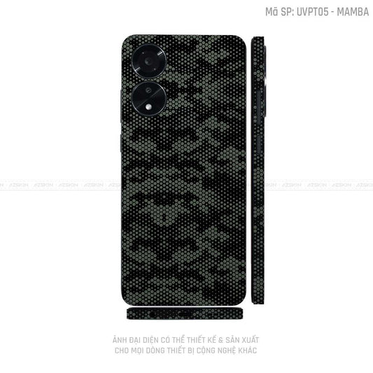 Miếng Dán Skin Điện Thoại OPPO A Series Vân Nổi Mamba Xanh | UVPT05