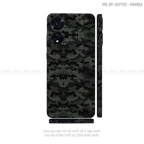Miếng Dán Skin Điện Thoại OPPO A Series Vân Nổi Mamba Xanh | UVPT05