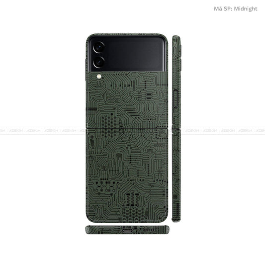 Dán Skin Galaxy Zflip3 Vân Vi Mạch Xanh | UVPT01