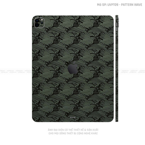 Dán Skin IPad Pro Series Vân Nổi Pattern Wave Xanh | UVPT09