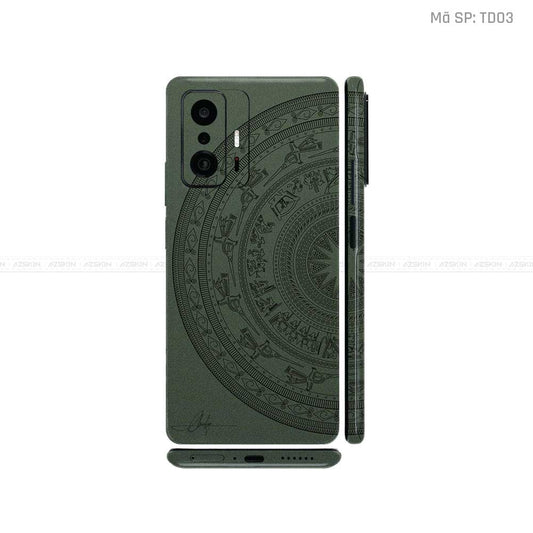 Dán Skin Xiaomi 11 Series Vân Nổi Trống Đồng Xanh Midnight | TD03