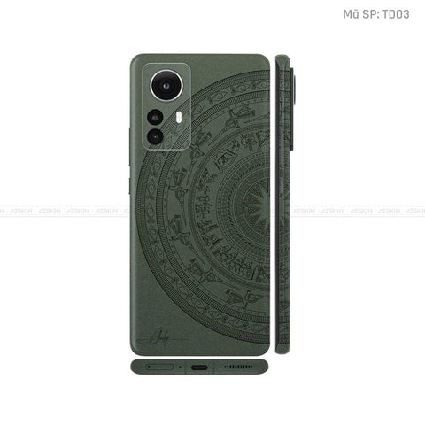 Dán Skin Xiaomi 12 Series Vân Nổi Trống Đồng Xanh Midnight | TD03