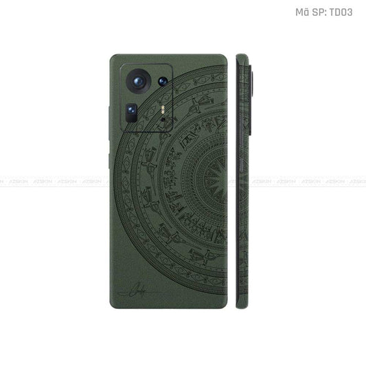 Dán Skin Điện Thoại Xiaomi Mi Mix Series Vân Nổi Trống Đồng Xanh Midnight | TD03