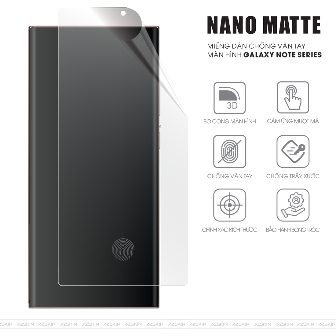 Miếng dán màn hình chống bám vân tay cho Note 10 Plus