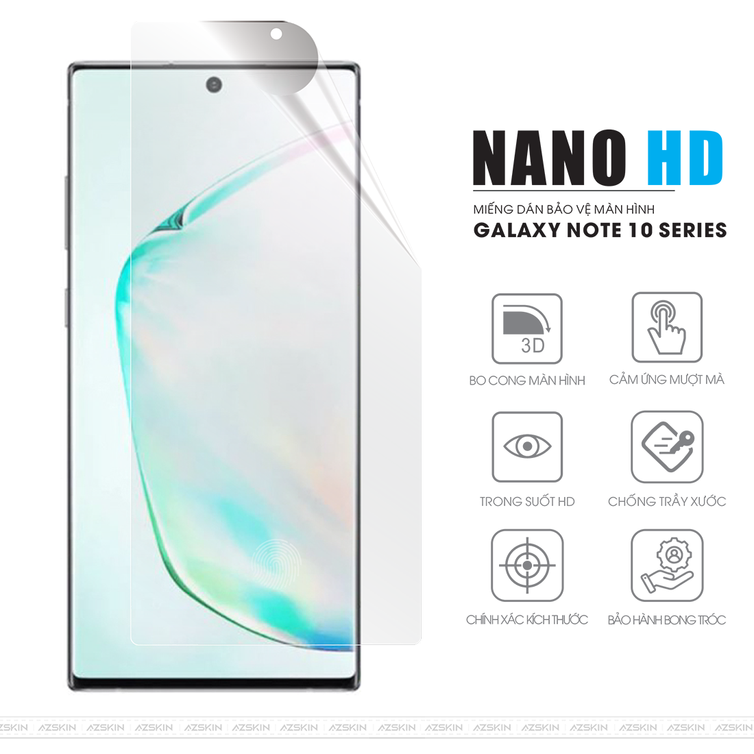 Miếng dán màn hình điện thoại Note 10 Plus Nano HD