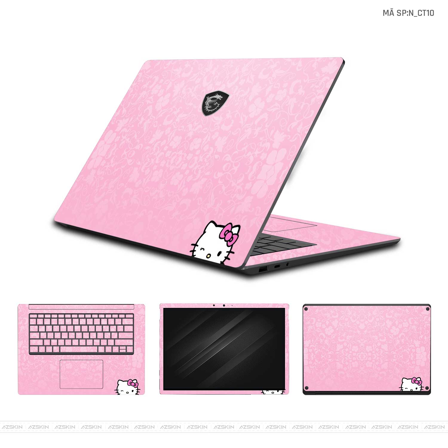 Dán Skin Laptop MSI Hình Hello Kitty | N_CT10 – AZSKIN.VN