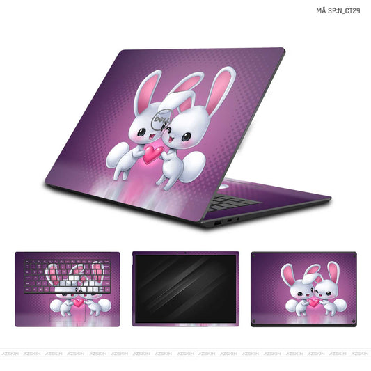 Dán Skin Laptop Dell Hình Thỏ Dễ Thương | N_CT29