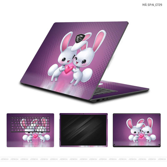 Dán Skin Laptop MSI Hình Thỏ Dễ Thương | N_CT29
