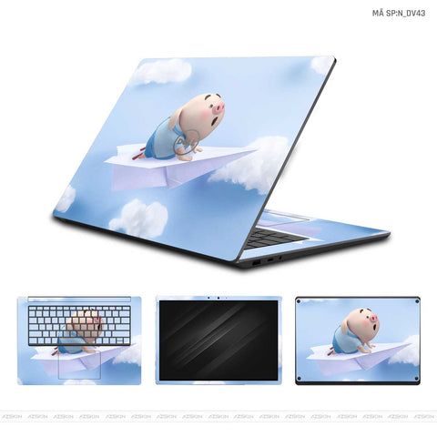 Dán Skin Laptop Dell Hình Heo Dễ Thương | N_DV43
