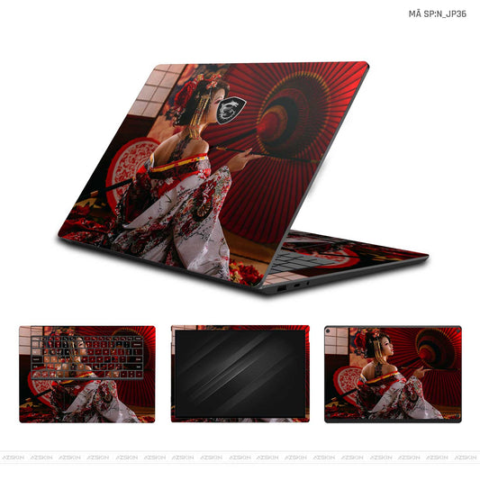 Dán Skin Laptop MSI Hình Japan Geisha | N_JP36