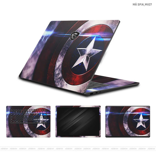 Dán Skin Laptop MSI Hình Marvel Captain America | N_MV27